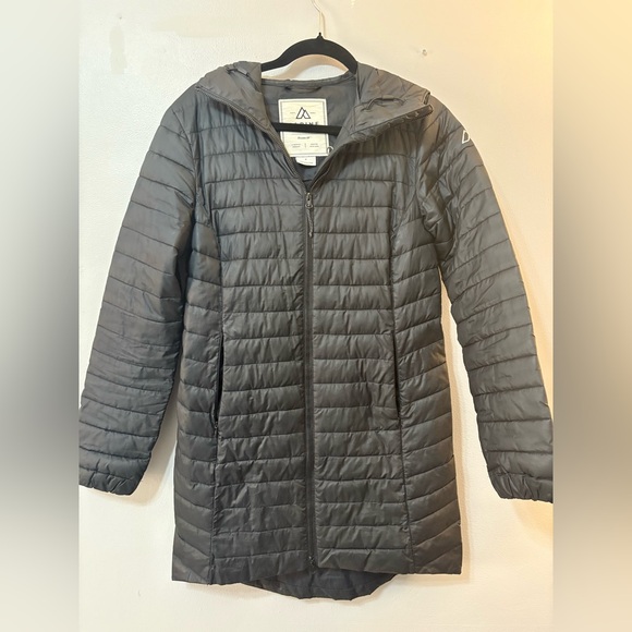 Alpine Jackets & Blazers - Alpine Black Hooded Quilted Puffer Jacket